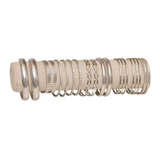16 Piece Narelle Waterproof Silver Bangle Bracelet Assortment