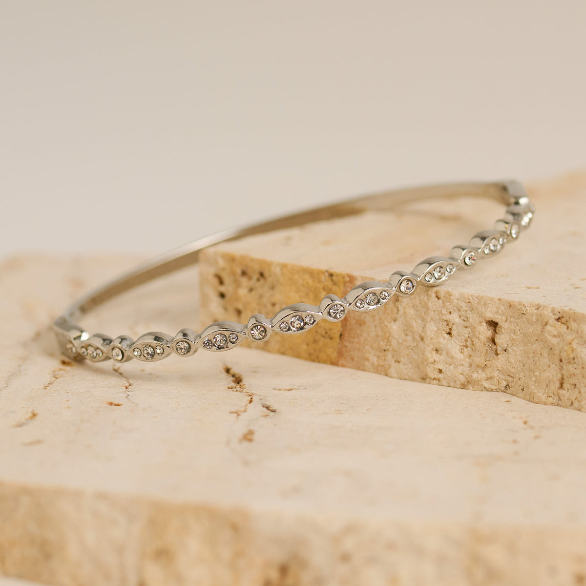 Narelle Waterproof Hinged Bangle Marquise Crystal Bracelet