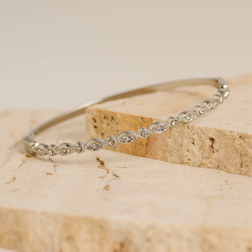 Narelle Waterproof Hinged Bangle Marquise Crystal Bracelet