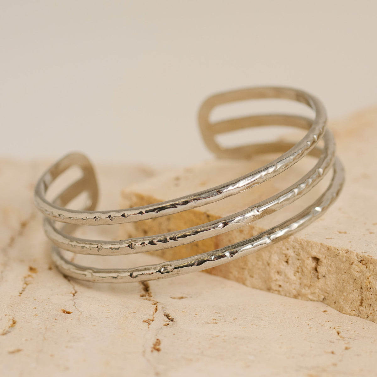 Narelle Waterproof Multi Row Textured Cuff Bracelet