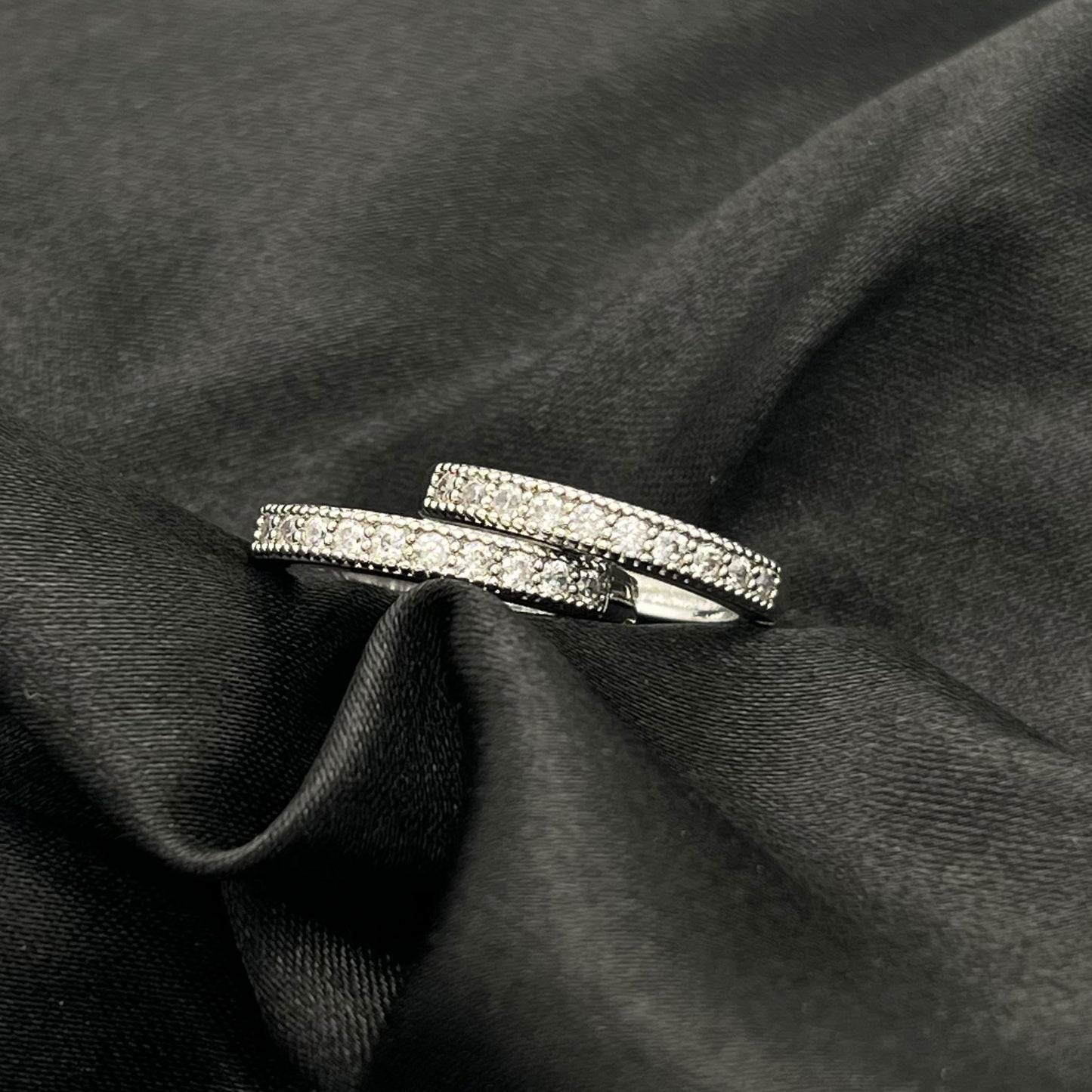 Medium Pave Style Hoop Earrings