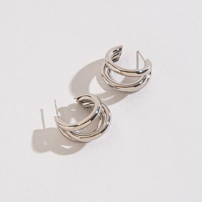 Large Triple Tube Hoop Earrings