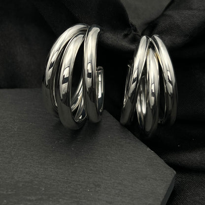 Large Triple Tube Hoop Earrings