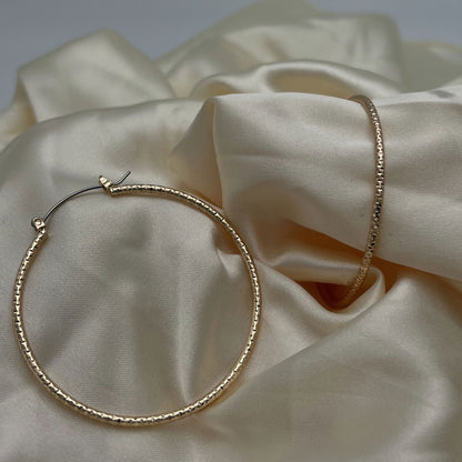 Large Textured Hoop Earrings