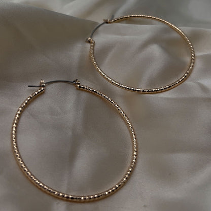 Large Textured Hoop Earrings