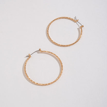 Large Textured Hoop Earrings