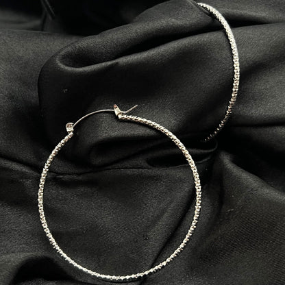 Large Textured Hoop Earrings