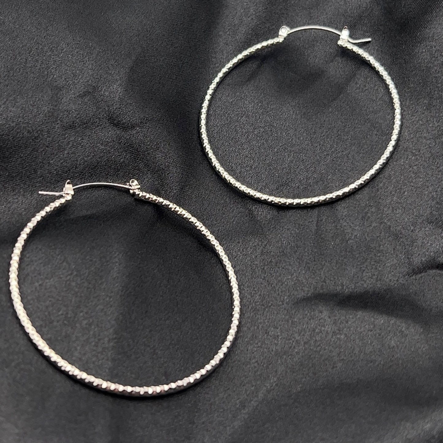 Large Textured Hoop Earrings