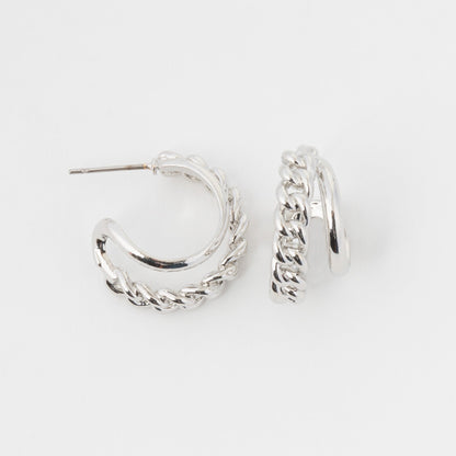 Small Double Chain Hoop Earrings