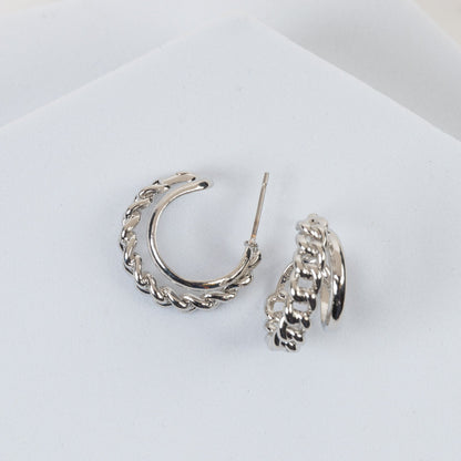 Small Double Chain Hoop Earrings