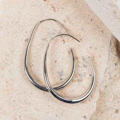 Medium Graduated Oval Hoop Earrings