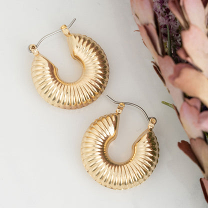 Chunky Textured Hoop Earrings