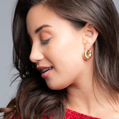 Chunky Textured Hoop Earrings