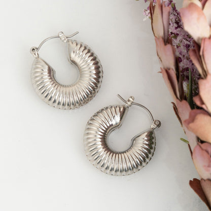 Chunky Textured Hoop Earrings