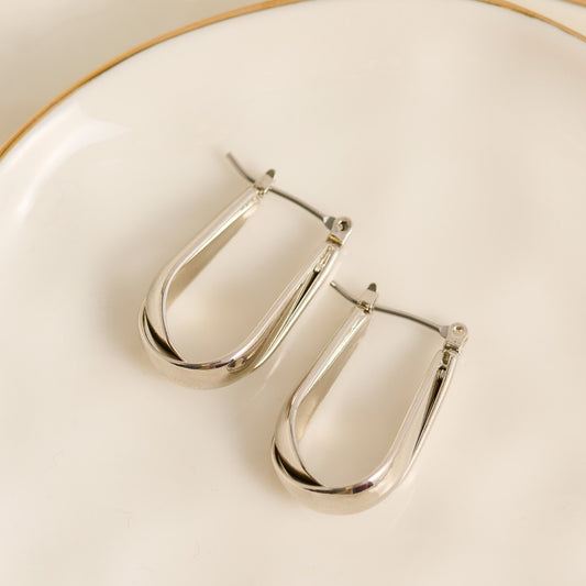 Scalloped Coin Edge Open C-Hoop Earrings