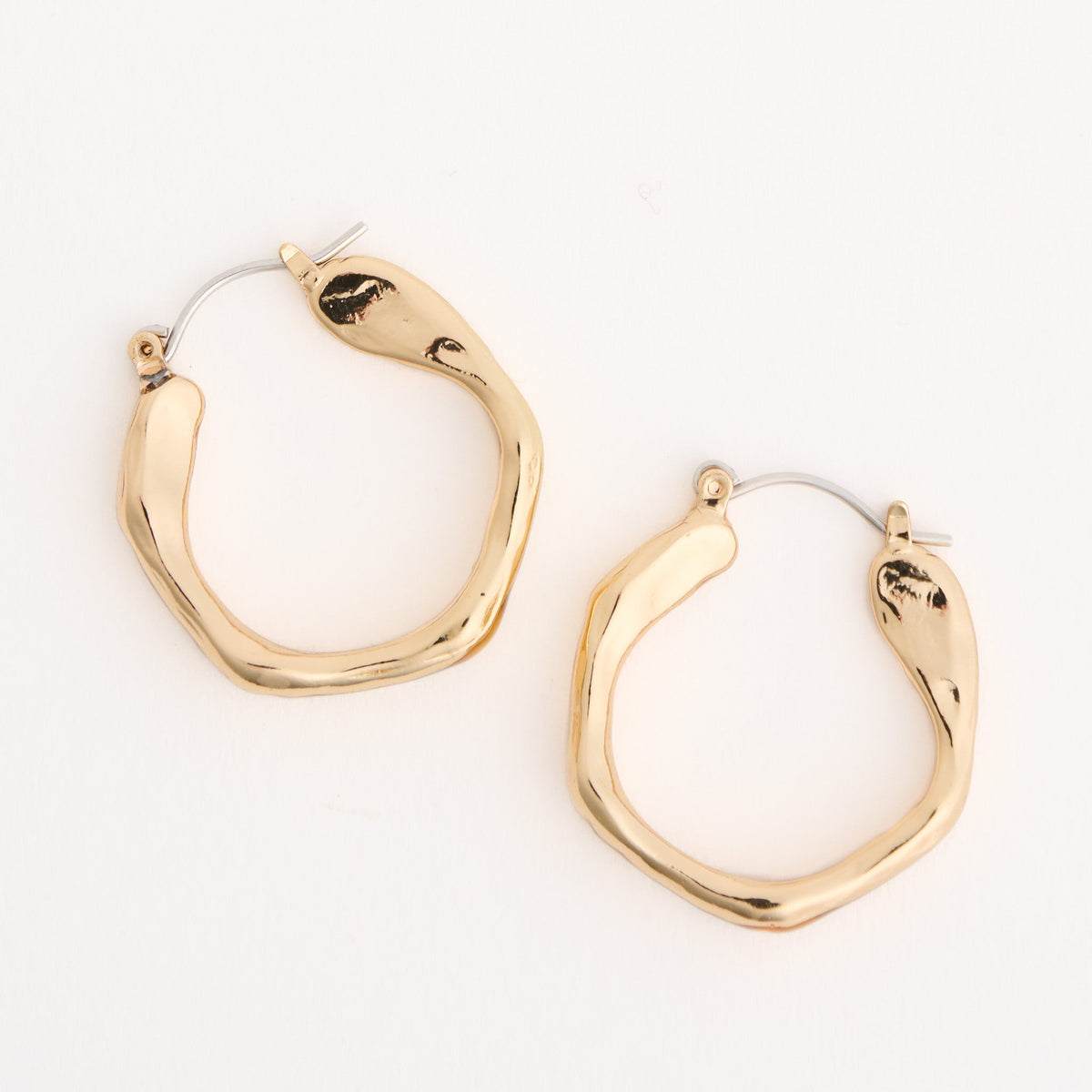 Organic Wavy Open C-Hoop Earrings