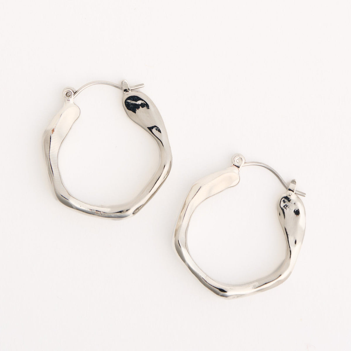 Organic Wavy Open C-Hoop Earrings