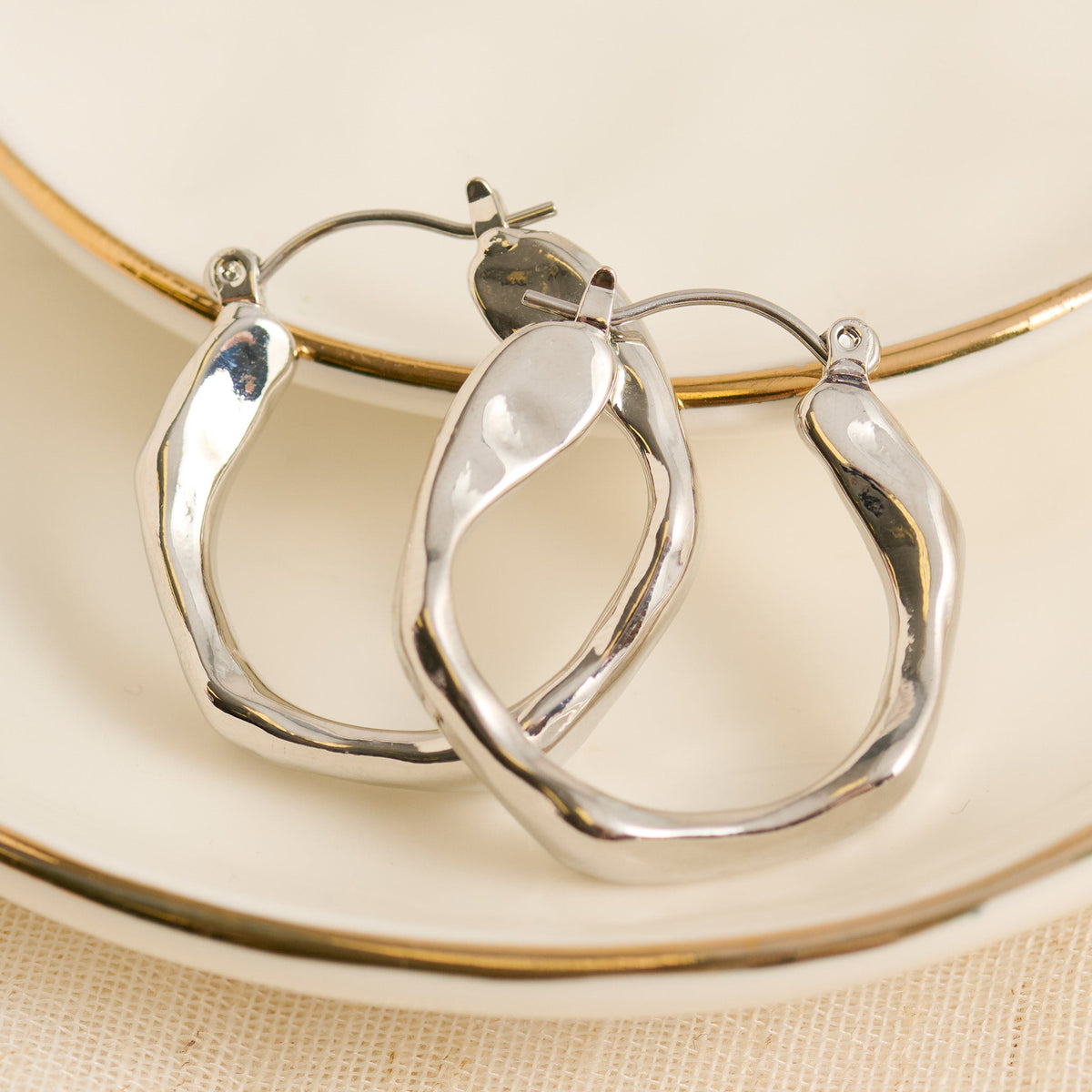 Organic Wavy Open C-Hoop Earrings