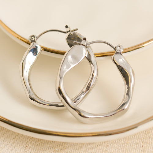 Organic Wavy Open C-Hoop Earrings