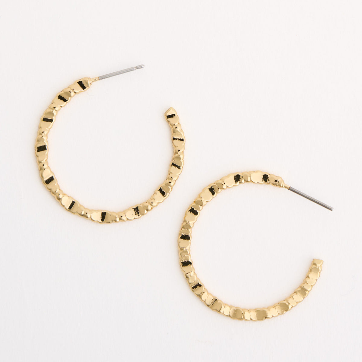 Open C-Hoop Textured Earrings