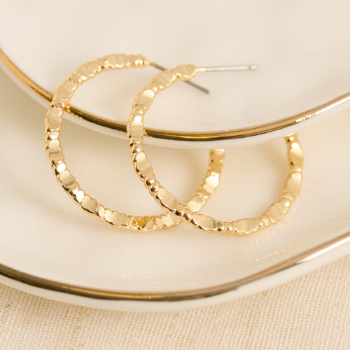 Open C-Hoop Textured Earrings