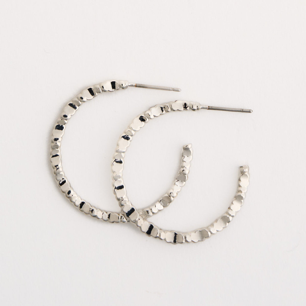 Open C-Hoop Textured Earrings