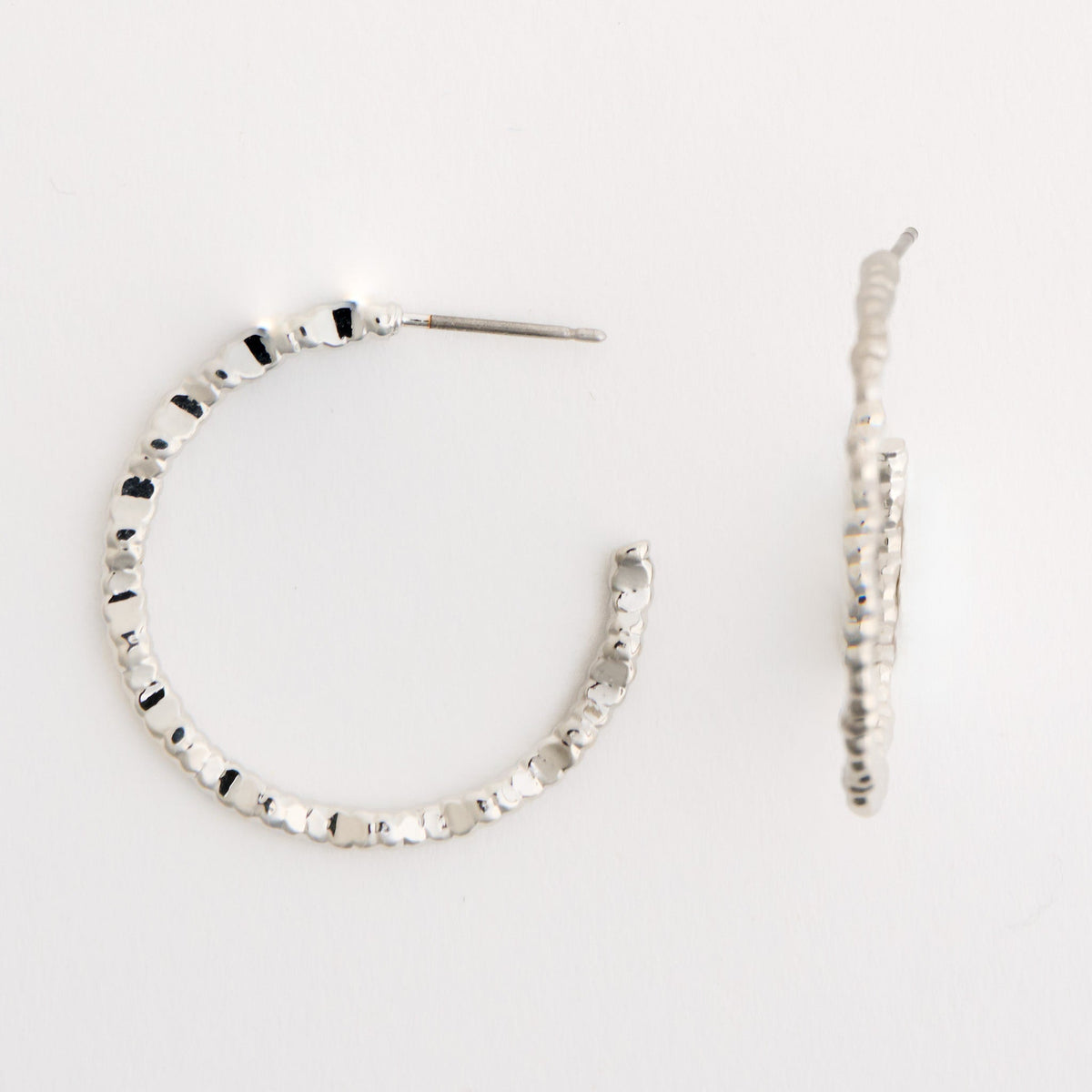 Open C-Hoop Textured Earrings