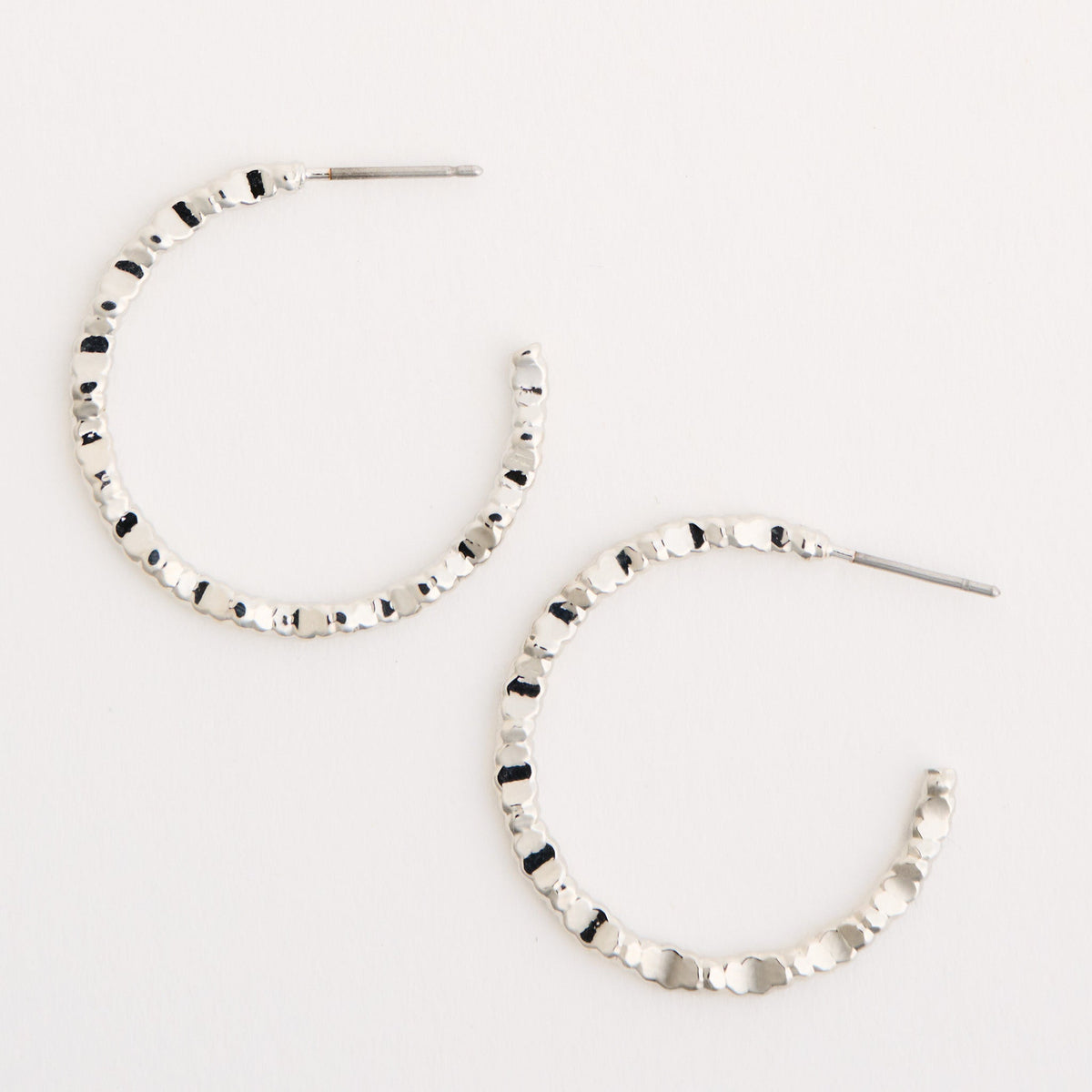 Open C-Hoop Textured Earrings
