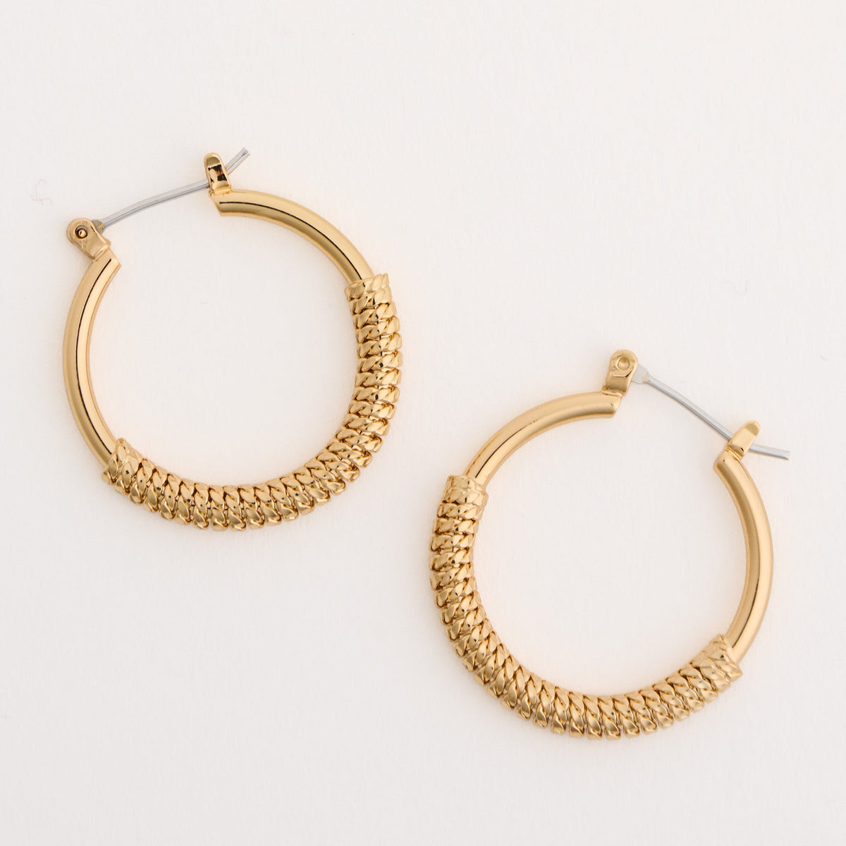 Faceted Geometric Open C-Hoop Earrings