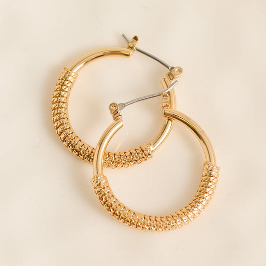 Faceted Geometric Open C-Hoop Earrings