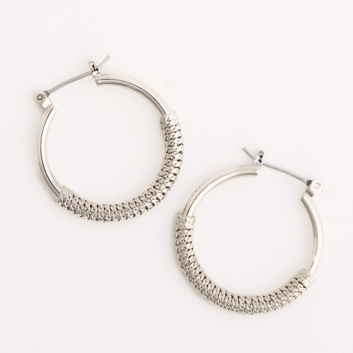 Faceted Geometric Open C-Hoop Earrings