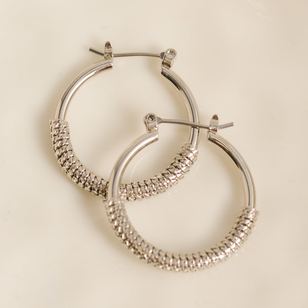 Faceted Geometric Open C-Hoop Earrings