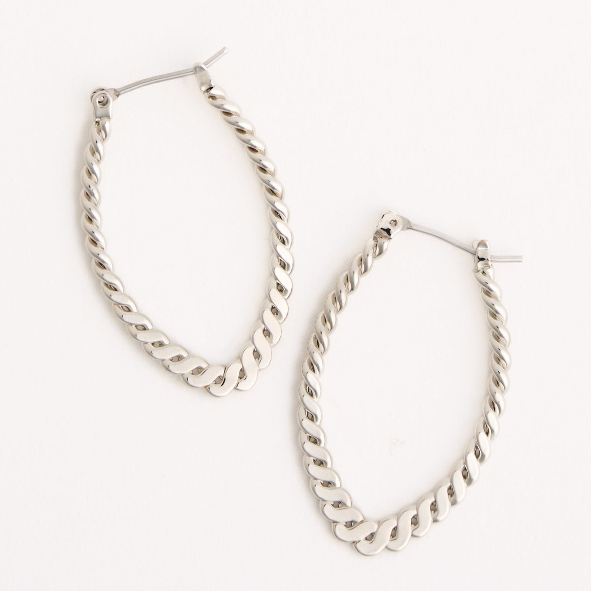 Twisted Rope Oval Hoop Earrings