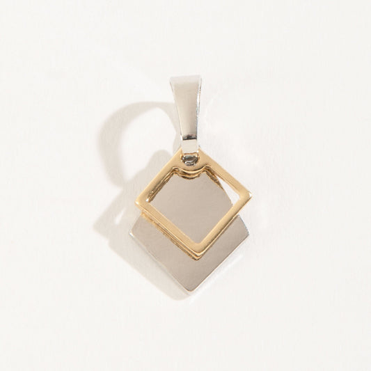 Layer Me Two Tone Geometric Pendant Charm