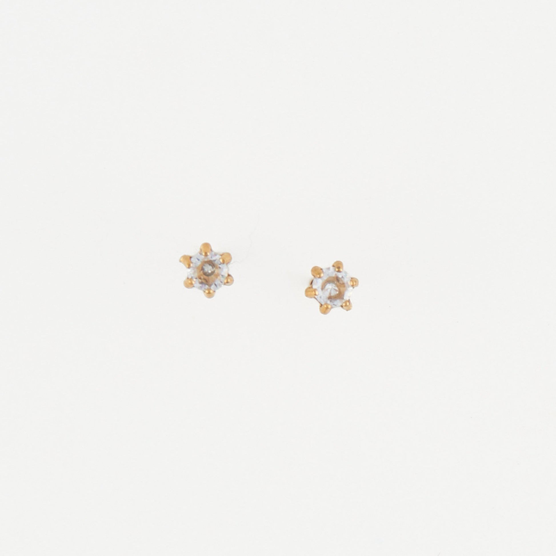 Narelle Waterproof 3mm Round Cubic Zirconia Stud Earrings