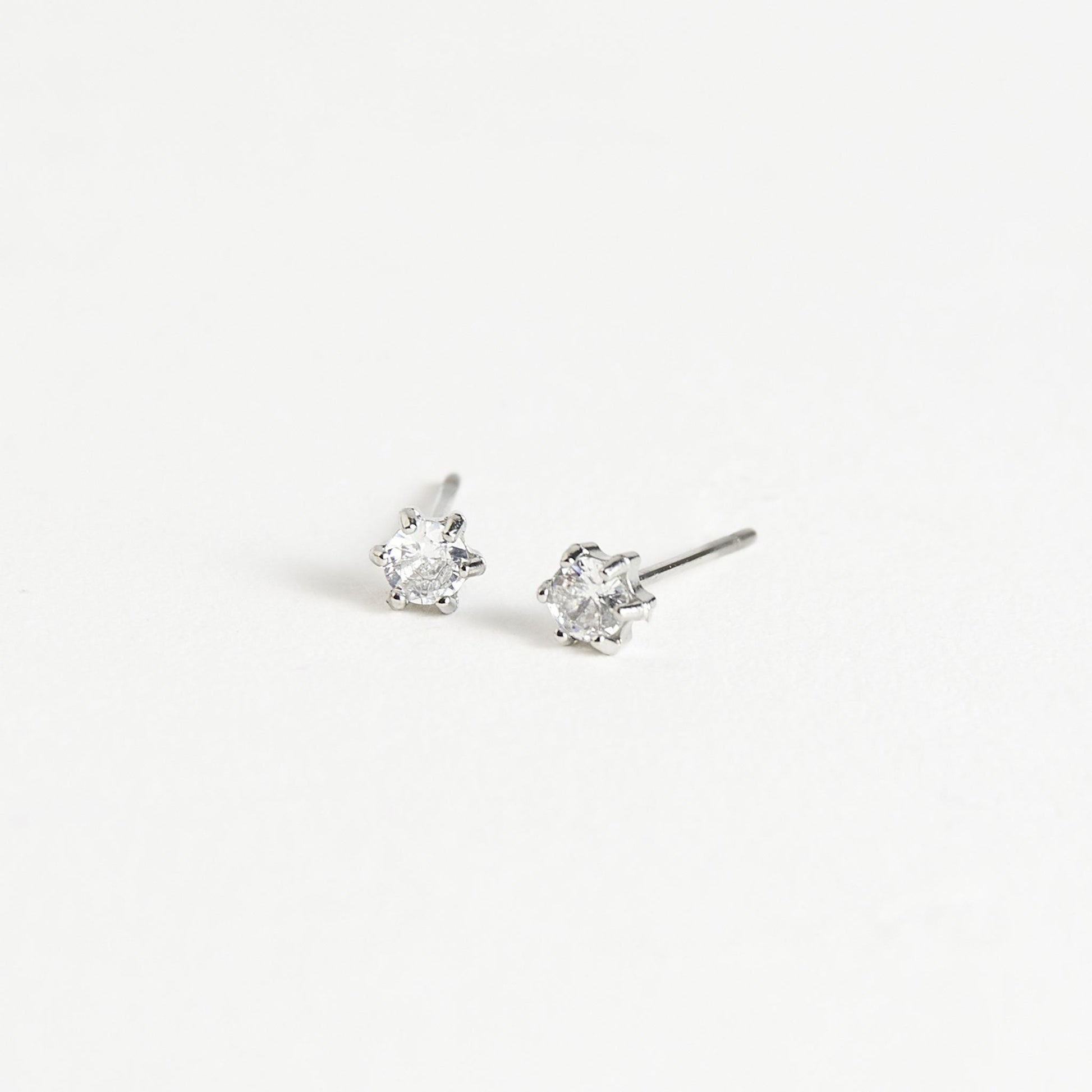 Narelle Waterproof 3mm Round Cubic Zirconia Stud Earrings