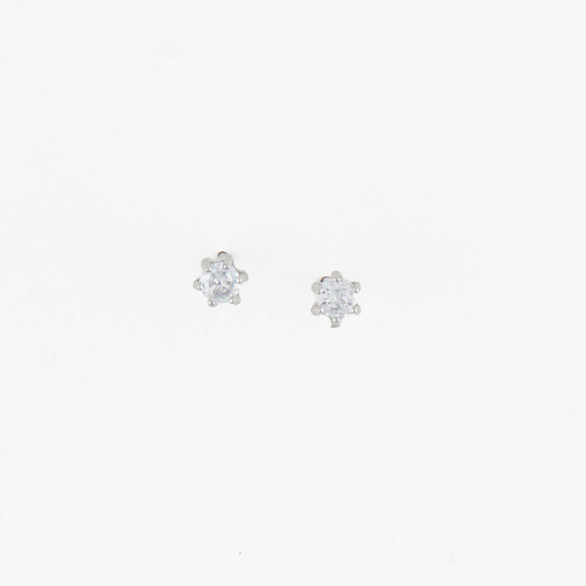 Narelle Waterproof 3mm Round Cubic Zirconia Stud Earrings