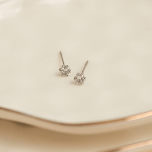 Narelle Waterproof 3mm Round Cubic Zirconia Stud Earrings