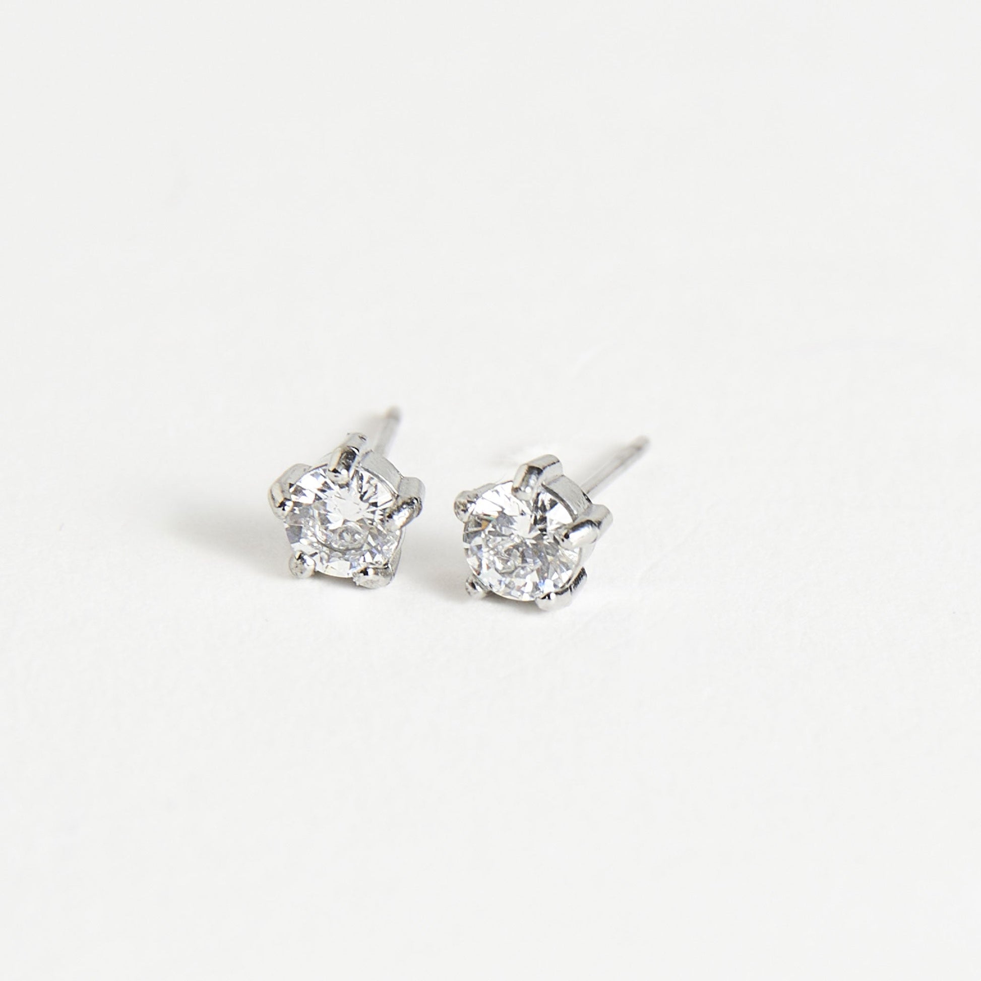 Narelle Waterproof 4mm Round Cubic Zirconia Stud Earrings
