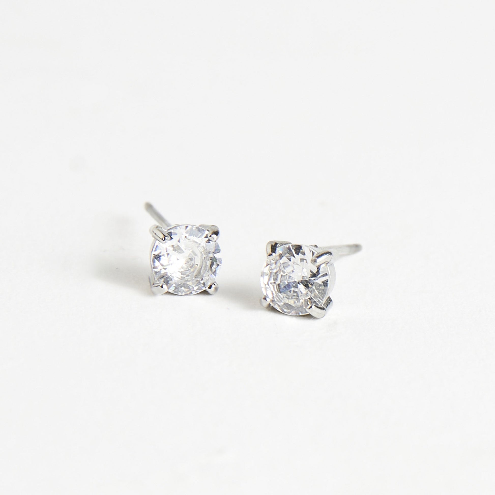 Narelle Waterproof 5mm Round Cubic Zirconia Stud Earrings