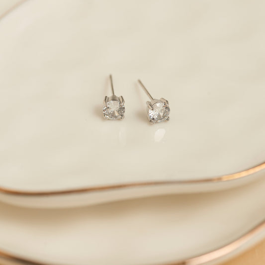 Narelle Waterproof 5mm Round Cubic Zirconia Stud Earrings