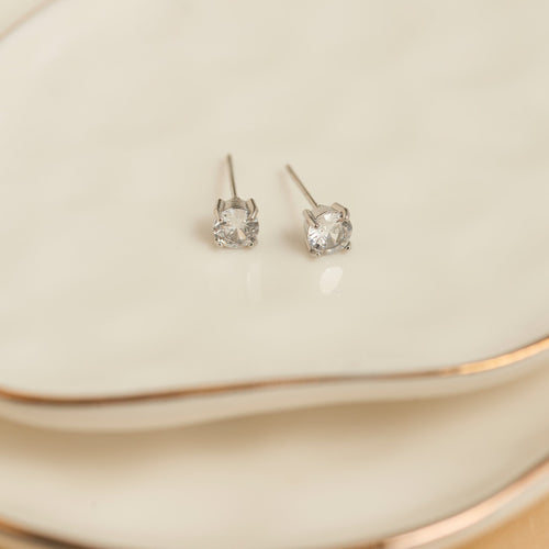 Narelle Waterproof 5mm Round Cubic Zirconia Stud Earrings
