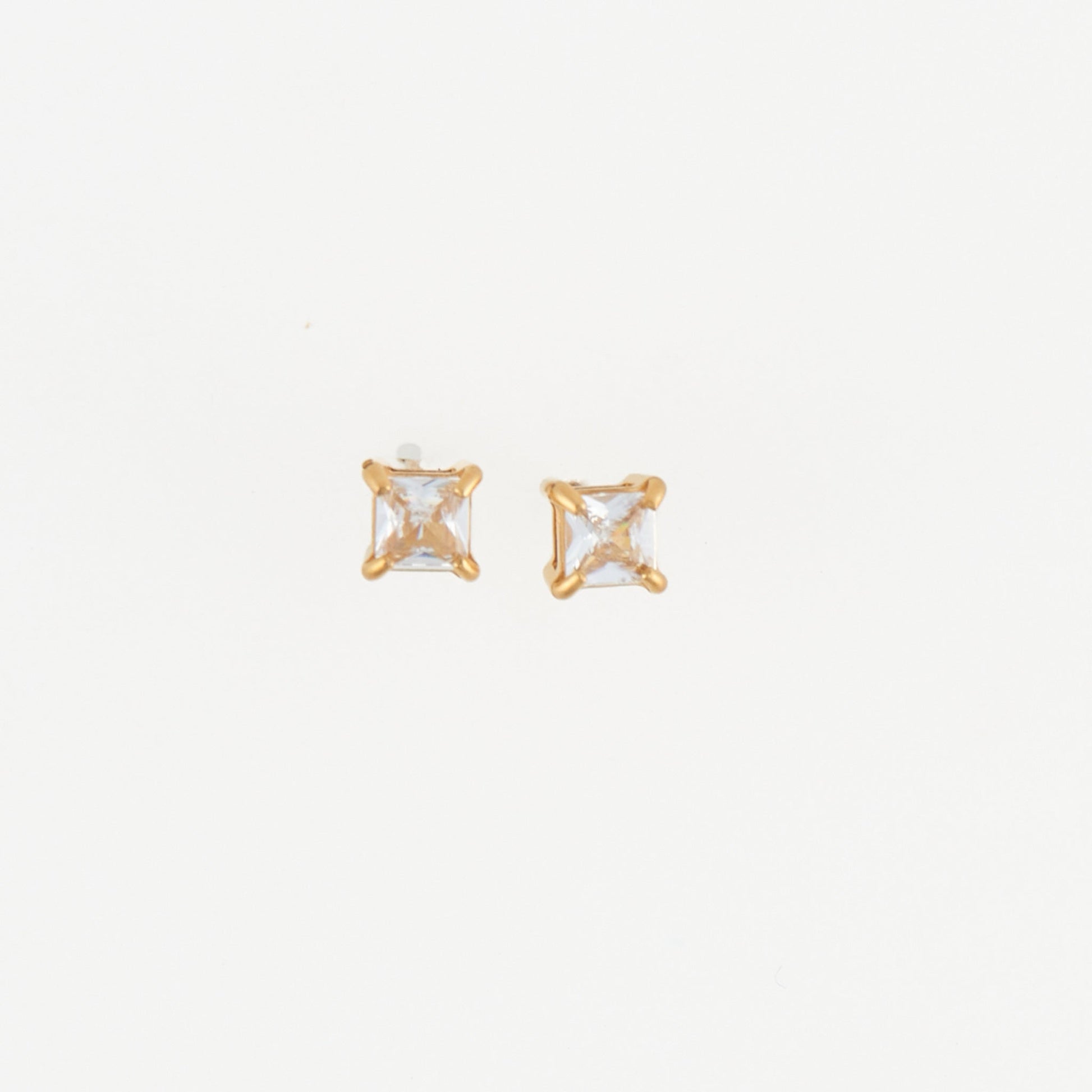 Narelle Waterproof 5mm Square Cubic Zirconia Stud Earrings