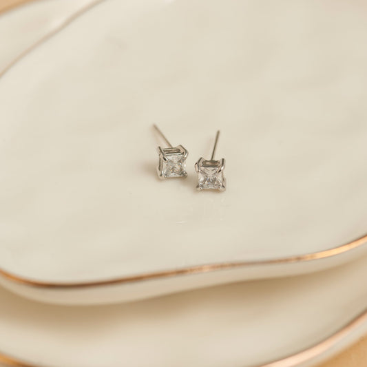 Narelle Waterproof 5mm Square Cubic Zirconia Stud Earrings