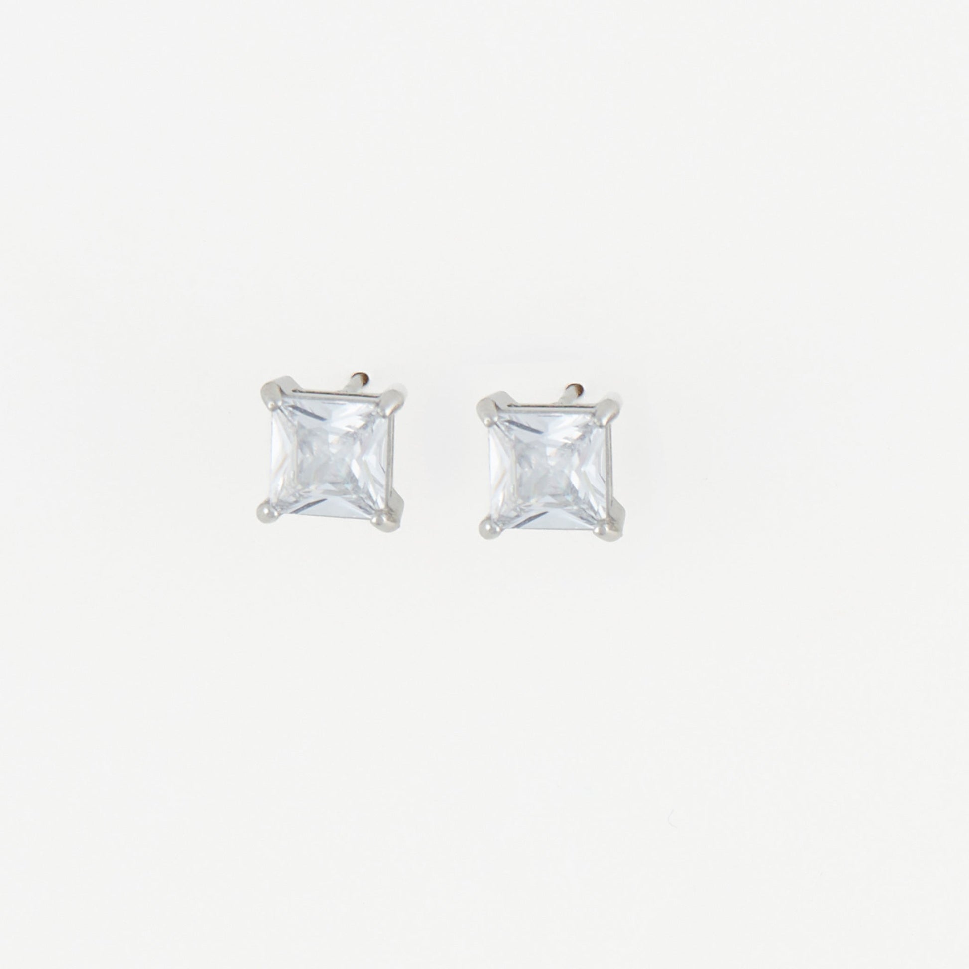 Narelle Waterproof 6mm Square Cubic Zirconia Stud Earrings