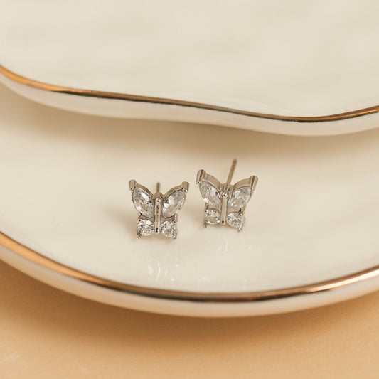 Narelle Waterproof Crystal Butterfly Stud Earrings