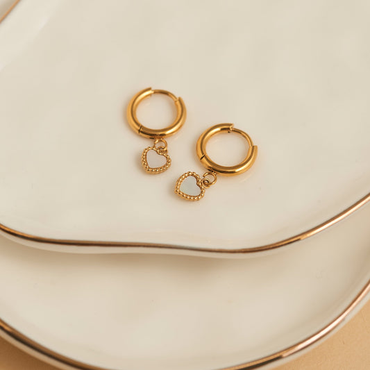 Narelle Waterproof Heart Huggie Hoop Earrings