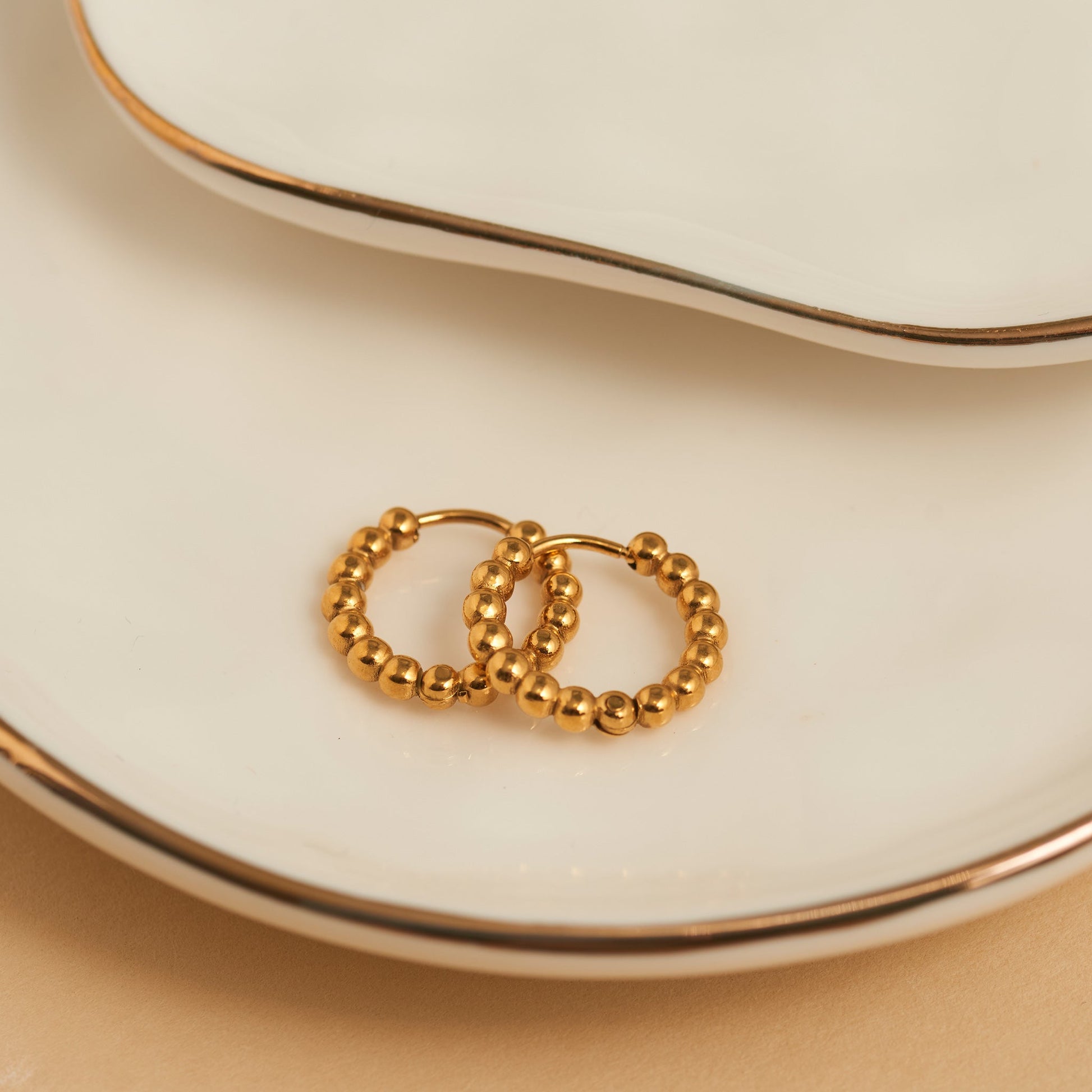 Narelle Waterproof Beaded Hoop Earrings