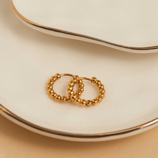 Narelle Waterproof Beaded Hoop Earrings