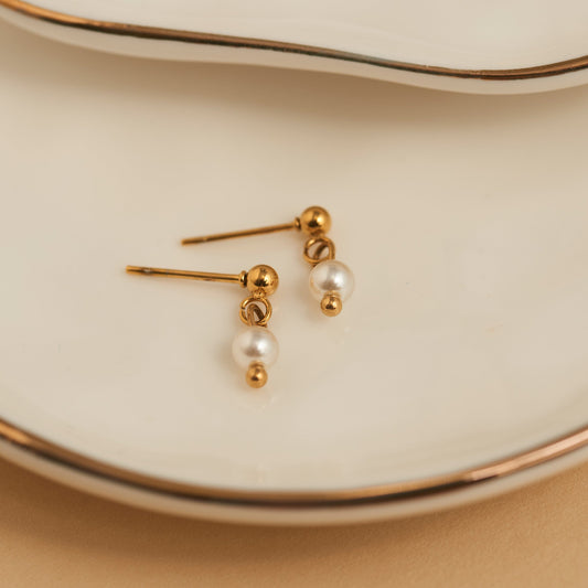 Narelle Waterproof Pearl Dangle Stud Earrings